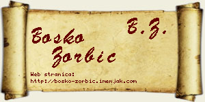 Boško Zorbić vizit kartica